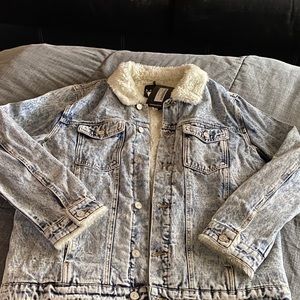 bleached Sherpa Jean Jacket